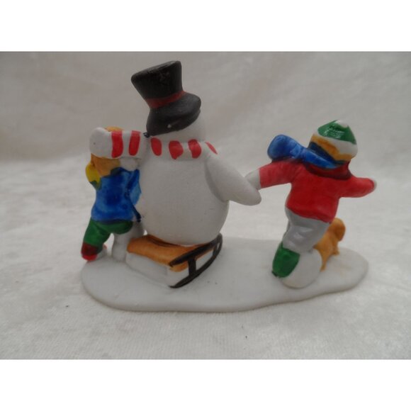 Lemax Dickensvale Our Snowman Porcelain Figurine 1993 Christmas Village - Picture 5 of 10